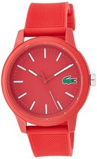 New LACOSTE L.12.12 Collection Red Resin Watch Silicone 2010988 - SHIPS FREE