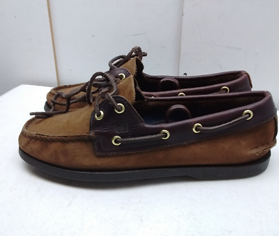 Sperry Top Sider Men 9M Brown Leather Oxford Moc Toe Lace  display picture 3
