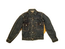 Rare Vtg Levis Big E Denim Med pleated jacket 507 xx 2nd Model 50s