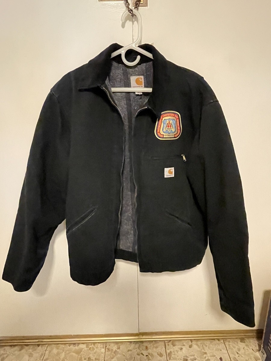 Vintage Carhartt Jacket Blanket Lined Blue Made in USA Size XL 