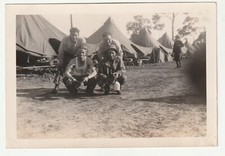 Vintage Military Photo U.S. Army Soldiers - Tents - Group of 4 Men