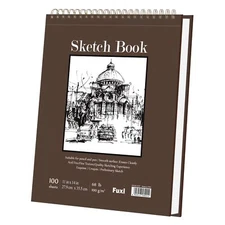 Sketch Book 11 x 14”, 100 Sheets Top Spiral Sketchbook, 68lb /100gsm Drawing ...