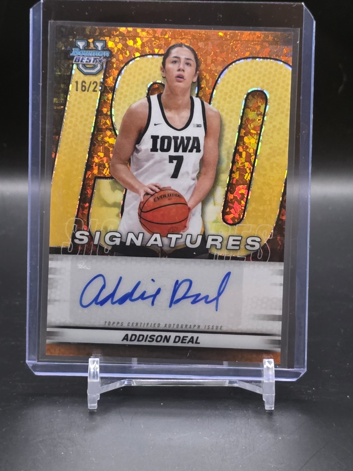 2025 Bowman U Best Addison Deal ISO Signatures Orange /25 Iowa