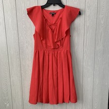 Express Coral Sleeveless Ruffle Dress Size 0