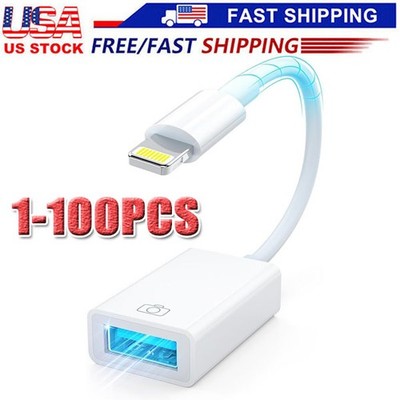 To Camera USB Female OTG Connector Adapter Cable For Apple iPhone iPad iPod lot
