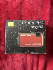 Nikon COOLPIX AW100 ORANGE 16.0 MP Digital Camera w/ Box Very Good