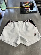 vintage fila tennis Shorts Small White Green Blue Retro Danny Dyer The Business