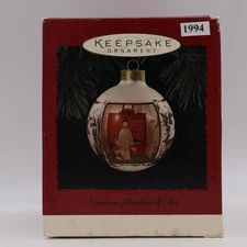 Vintage Hallmark Norman Rockwell 1994 Glass Christmas Ornament Bottom Drawer