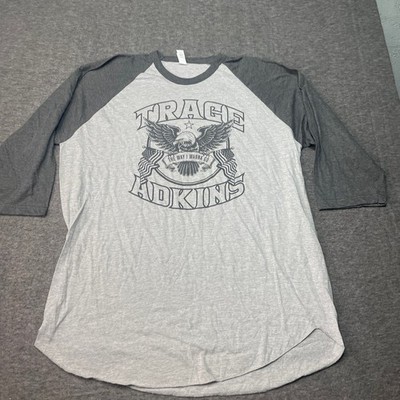 Trace Adkins Baseball Shirt Mens XXL Gray The Way I Wanna Go 2022 Tour Country