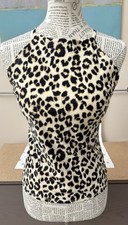 Women  s Old Navy Leopard High Neck Tankini w/ Criss Cross Adjustable Straps M