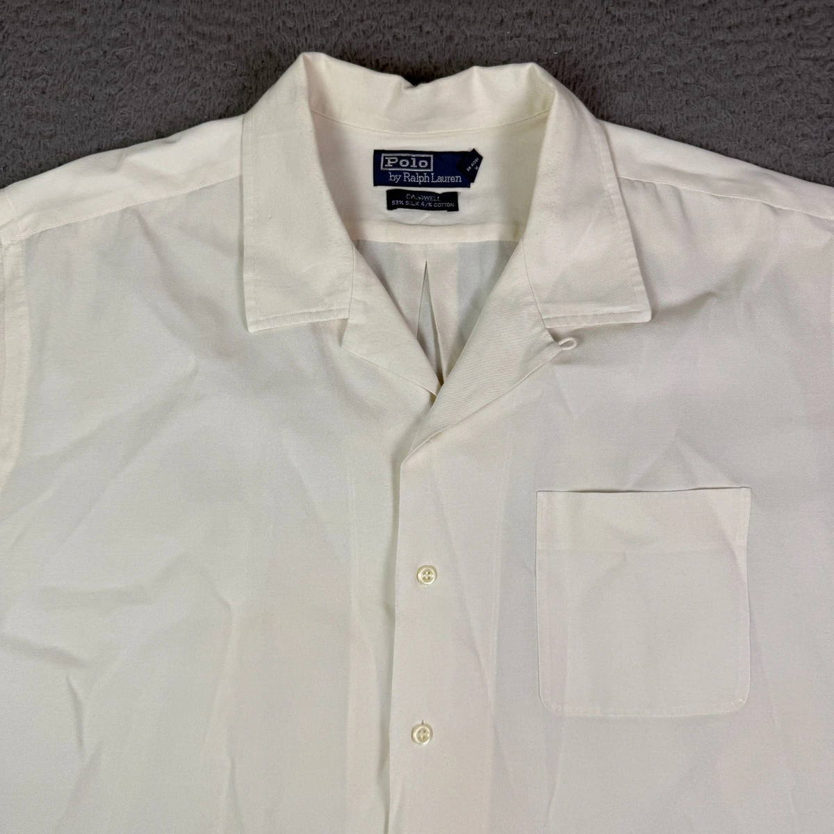 Polo Ralph Lauren Silk Short Sleeve Button-Up Casual Button-Down