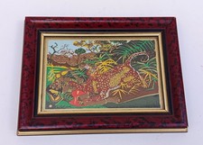 ♥ Omaggio a ANTONIO LIGABUE OPERA SU LASTRA BAGNATA ORO 24K 20X14 CM ARTE NAIF