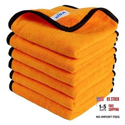 Professional Premium Microfiber Towels for Cars, Dual-Sided Car Washing and 6