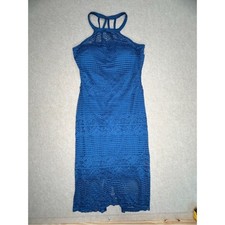 Guess Blue Lace Halter Midi Dress size 6