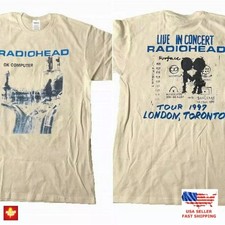 Radiohead Ok Computer Albums 90s graphic Sand T shirt 2 sided Cotton For Fans