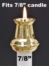 Seguidor de velas 7/8", latón macizo (quemador superior) se adapta a velas de 7/8" de diámetro