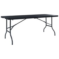 Gartentisch Klappbar Schwarz 180×75×72 Cm Hdpe Rattan-Optik
