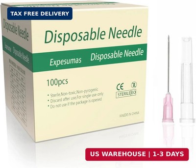 100 Pack 18 Gauge 1.5 Inch Sterile Disposable Lab Supplies, Scientific and Indus