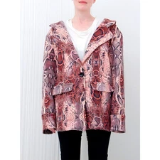 House of Sunny Pink Python Snake Print Oversized Slouchy Jacket Blazer Size 2