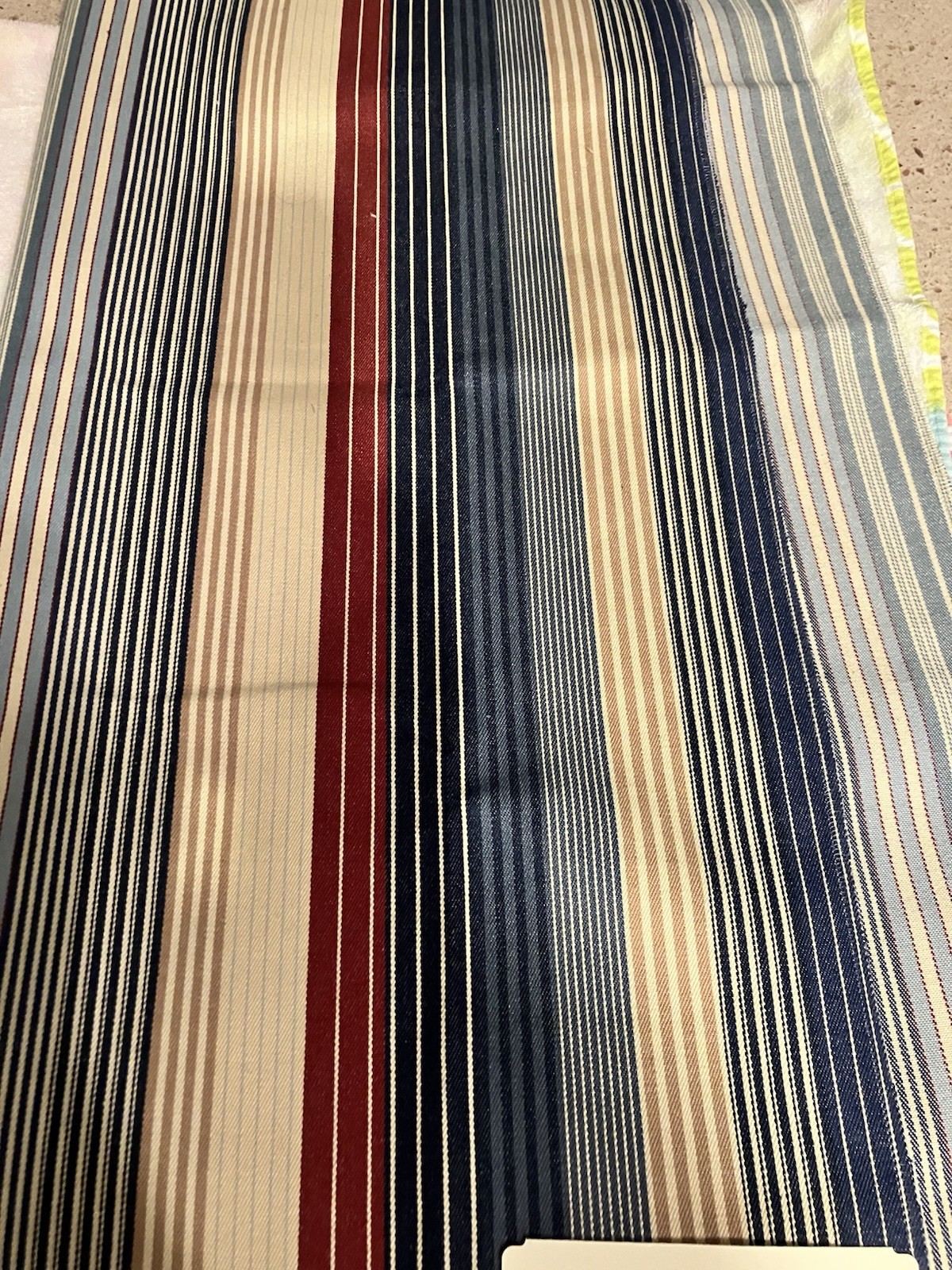 Ralph Lauren  Fabric Sample, Mountain Lake Strip, Blue, 100% Cotton, 26