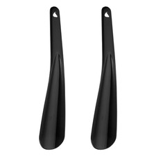 2pcs Shoe Horn 7.9" Plastic Curved Spoon Shoe Helper Shoehorns, Black