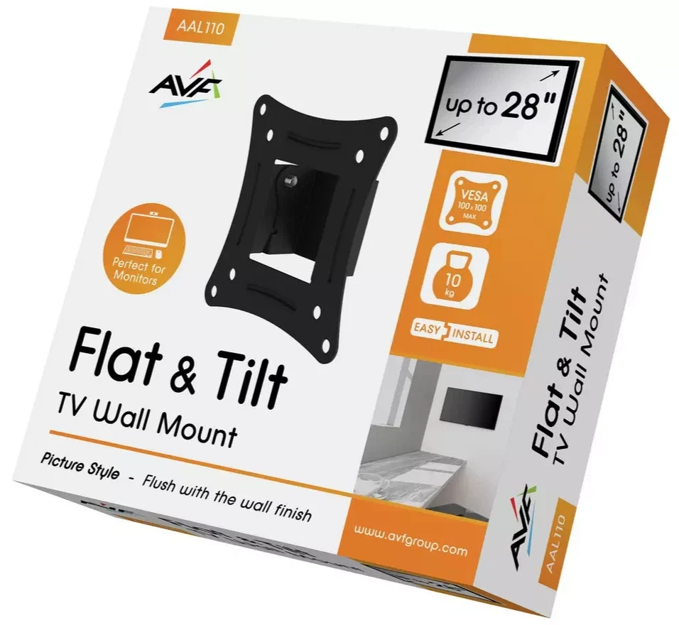 Soporte de monitor y TV plano e inclinable AVF de hasta 28 pulgadas autoensamblaje máximo 10 kg para televisores Foto 2 de 4