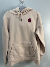 Carhartt Boys Beige Pullover Hoodie L 12-14 Relaxed Fit Kangaroo Pocket