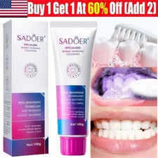 Purple Whitening Toothpaste for Teeth Stains & Bad Mouth Deep Cleaning Care