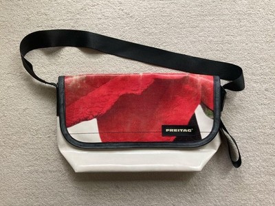 Freitag Surfside 6 Recycled Canvas Messenger Bag Red White  Cycling Bike