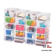 20-Pack Storage Bins with Lids, 6 Quart, Shoe Boxes Clear 6 Qt. - 20 Pack