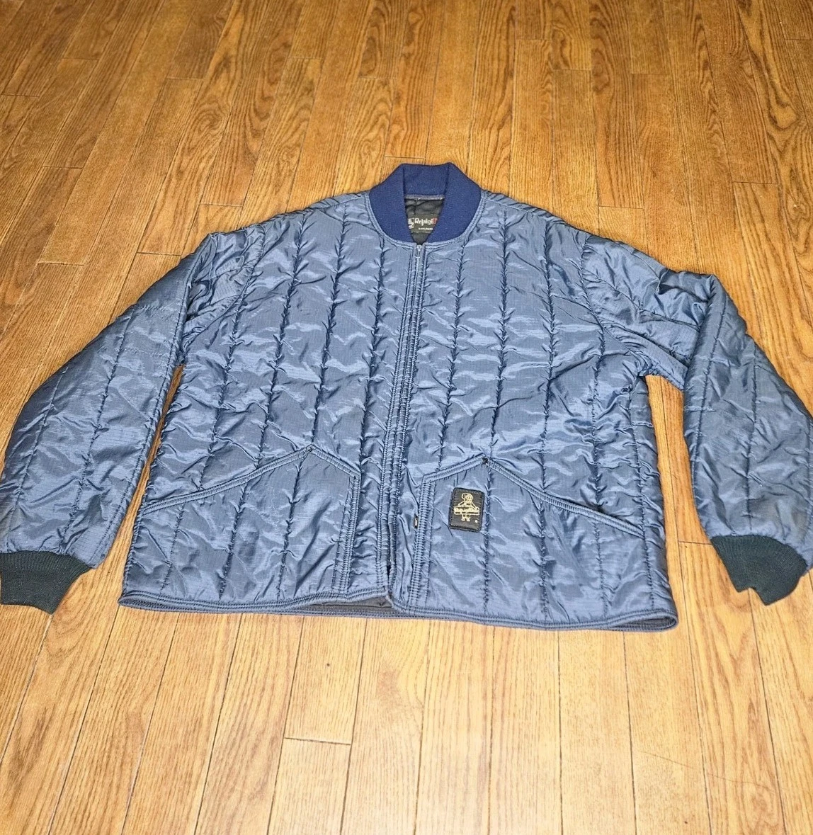 Vintage RefrigiWear Zip Puffer Jacket Adult XL Blue Insulated Workwear New York