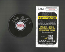 Nick Libett Signed Detroit Red Wings Centennial 100th Puck JSA COA