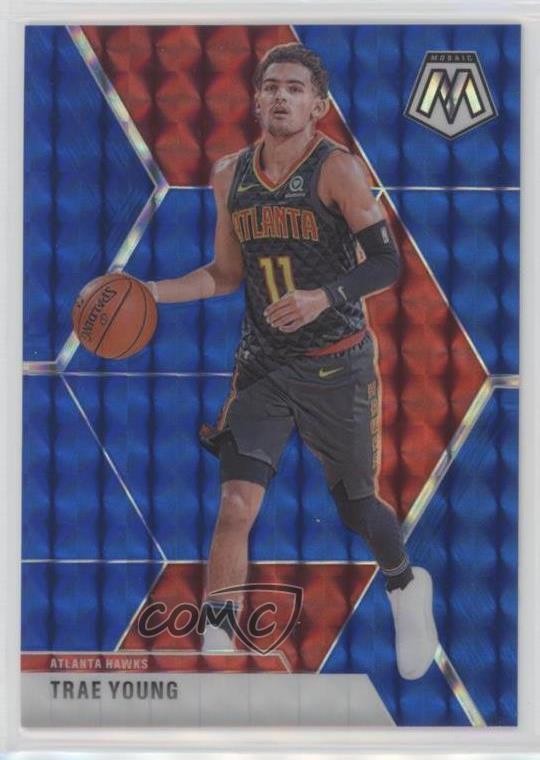 2019-20 Panini Mosaic Blue Prizm 59/99 Trae Young #182 hs9