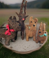 Garden Flower Plant Pots Rattan Deer Dog Rabbit Planters Indoor/ Out Animal 12"