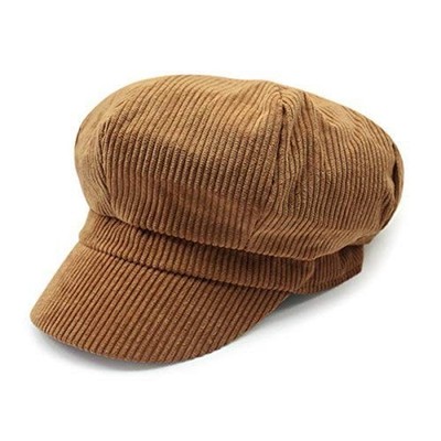 Women Retro Newsboy Cap Ivy Gatsby Paperboy Cabbie Painter Hat Tan