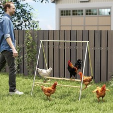 Chicken Perch with Swings, Chicken Roosting Bars for Coop, Silver