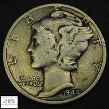 1942/1 Overdate Mercury Silver Dime 10C