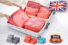 6PCS Travel Packing Cubes Set Waterproof Luggage Organiser Bags Clothes Underwea