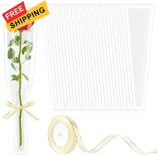 Mauproy 100Pcs Single Rose Sleeves with White Edges, Edges 