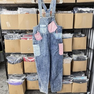 Pink Patches Kansas Vintage 80's Acid Wash Denim Overalls Distressed One Size