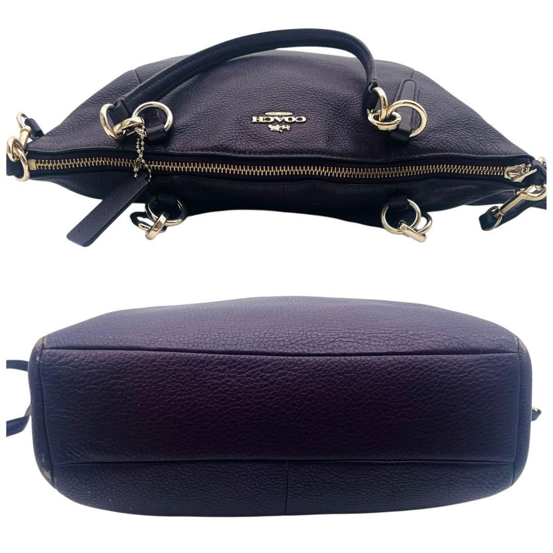 Coach 2Way Tote Bag Leather Purple Authentic G01081122 thumbnail 16