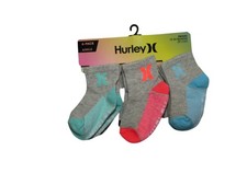 Hurley Baby Socks Total 6 Pair Baby Boys Socks Ankle 12-24 Months NWT