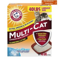 new ARM  HAMMER Multi-Cat Clumping Litter - Odor Control, Clean Burst, 40lb