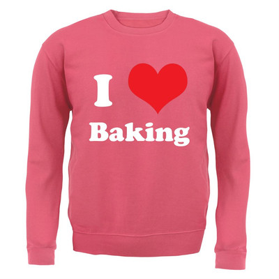 I Love Baking - Hoodie / Pullover für Erwachsene - Backen Bäcker Kuchen Bäckerei Liebe