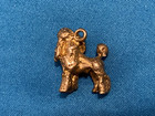VINTAGE DOG CHARM POODLE GOLD PLATE — photo 2