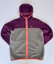LL Bean Kids Airlight Full Zip Hoodie Colorblock Size L 14-16 Sugar Plum