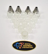 15 Dental Dappen Dishes Glass & 4 DENTSPLY Jenkins Stainless Instrument Holders