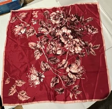 Vintage Paoli Acetate Scarf Japan Pink Purple Burgundy Square