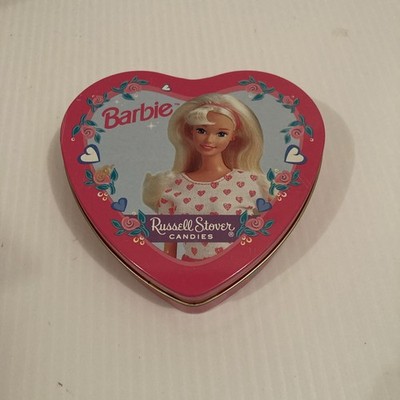 1996 Barbie Russell Strover Candies Heart Shape 4 1/2'' Tin Vintage * No Dents