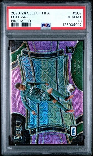 2023-24 PANINI SELECT FIFA PINK MOJO #207 ESTEVAO ROOKIE RC /199 PSA 10